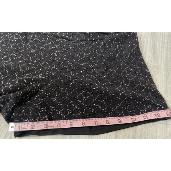 BEBOP Y2K Black Gold Woven Spandex Hot Shorts Woman's Size L Elastic Waist - Picture 9 of 13